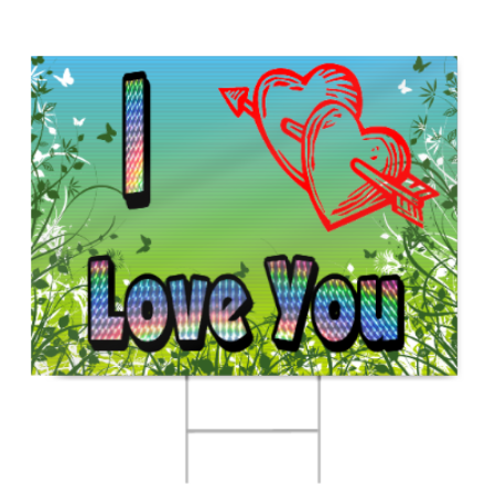 I love you Sign with Flowers