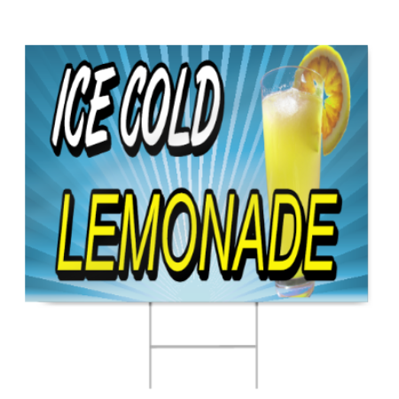 Ice Cold Lemonade Sign