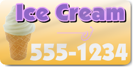 Magnetic Ice Cream Vehicle Sign