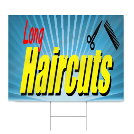 Long Hair Cut Sign