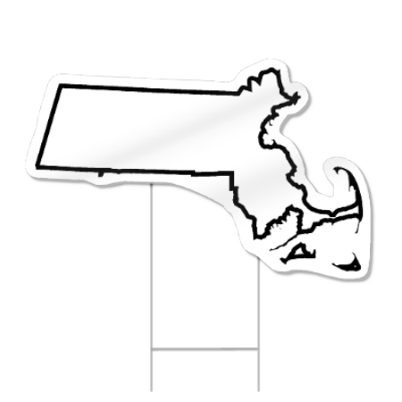 Massachusetts Shaped Sign