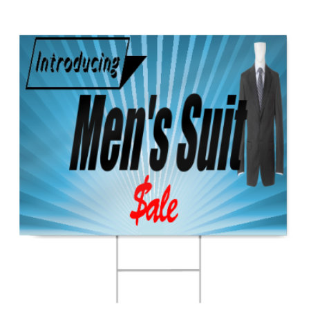 Men's Suit Sale Sign