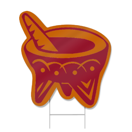 Mortar And Pestle Shaped Sign