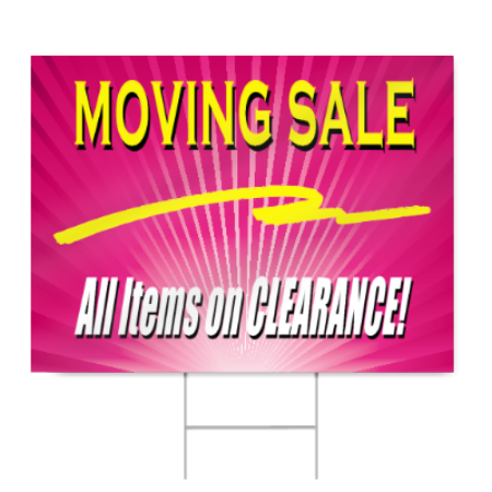 Moving Sale Clearance Sign