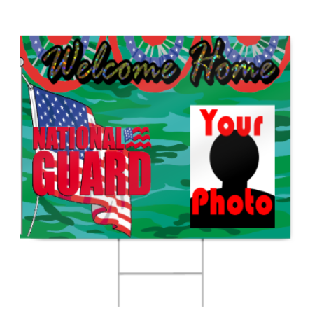 National Guard Welcome Home Sign in Camo