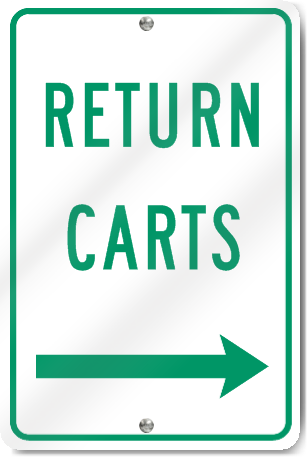 Return Carts (Right Arrow) Sign