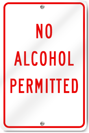 No Alcohol Permitted Sign
