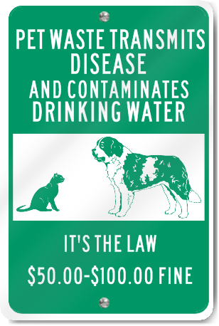 Pet Waste Transmits Disease Sign