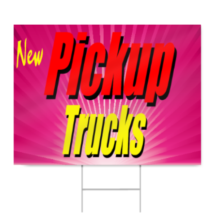 New Pickup Truck Sign