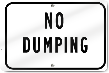 No Dumping Parking Sign 