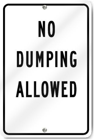 Notice No Dumping Police Road Sign