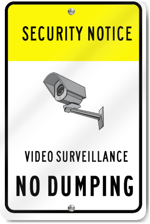 No Dumping Under Video Surveillance Sign