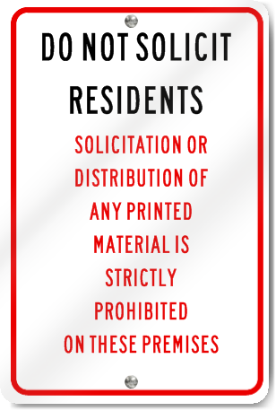 No Soliciting Allowed Do Not Solicit Aluminum Metal Sign