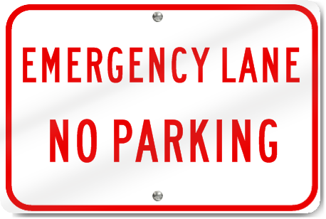 Horizontal Emergency Lane No Parking Sign