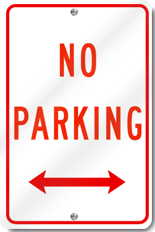 No Parking Double Arrow Sign