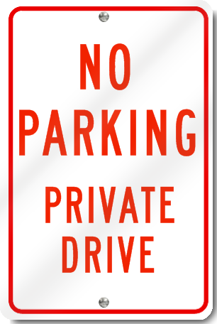 No Parking Private Drive Sign