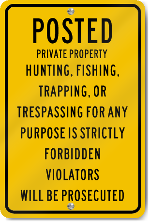 Posted Private Property Sign