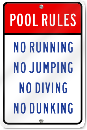 Pool Rules Sign