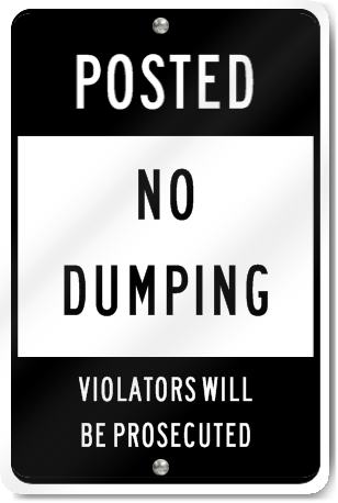 Posted No Dumping Sign