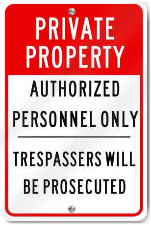 Private Property Authorized Personnel Only Sign