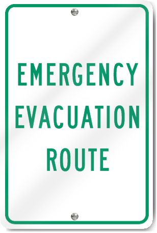 Emergency Evacuation Route Sign