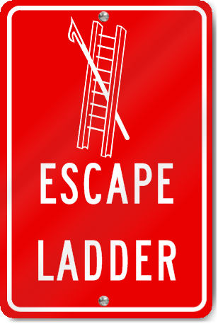 Escape Ladder Evacuation Sign