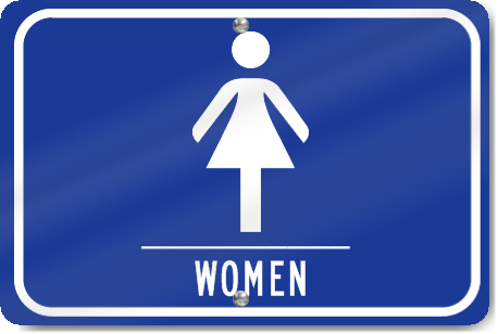 Horizontal Restrooms Women Sign