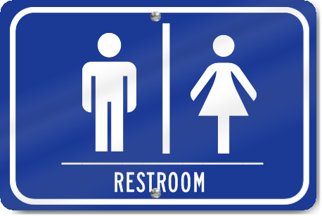 Horizontal Restrooms Men/Women Sign