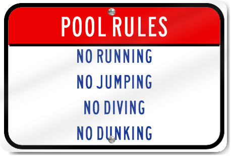 Horizontal Pool Rules Sign