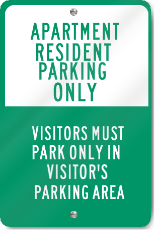 Apartment Resident Parking Aluminum Sign