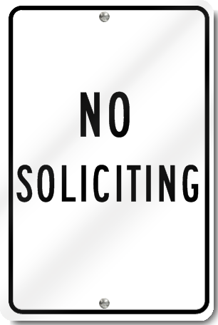 No Soliciting Sign