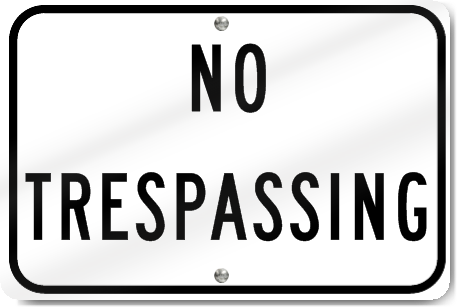 Horizontal No Trespassing Aluminum Reflective Sign