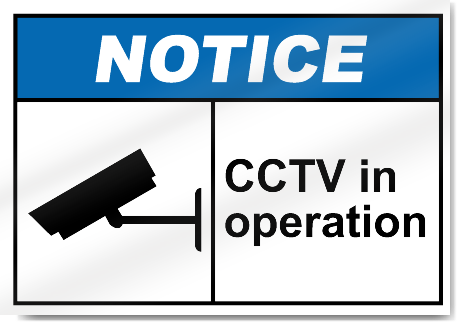 high notice cctv in operation sign 2379