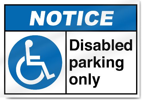 Sign Adhesive Sticker Notice Disabled Sticker Blue Logo 