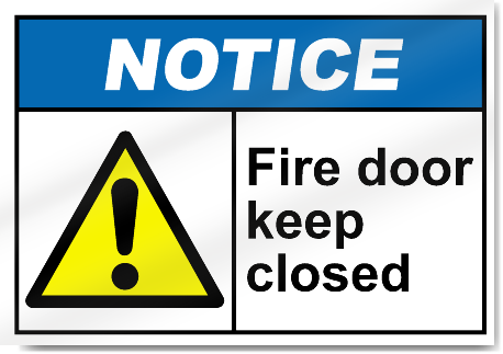 Fire Door Keep Closed Notice Signs