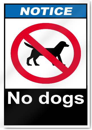No Dogs Notice Signs
