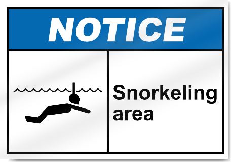 Snorkeling Area Notice Signs