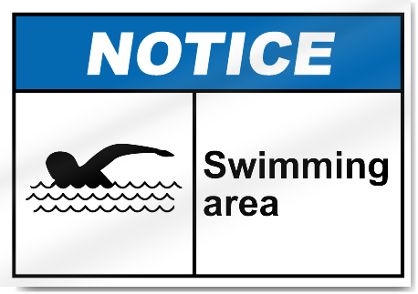 Swimming Area Notice Signs