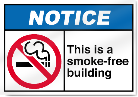 This Is A Smoke-Free Building Notice Signs