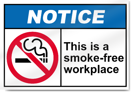 This Is A Smoke-Free Workplace Notice Signs