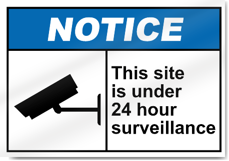 This Site Is Under 24 Hour Surveillance Notice Signs