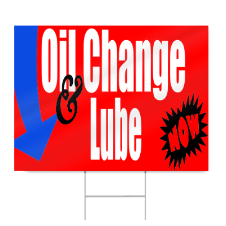 Oil Change & Lube Sign