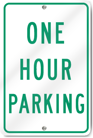 One Hour Parking Sign