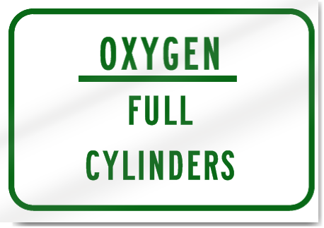 Oxygen Full Cylinders Sign