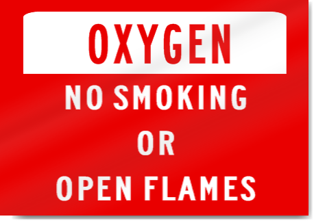 Oxygen No Smoking Or Open Flames Sign 