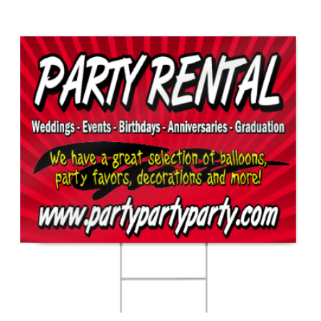 Party Rental Sign