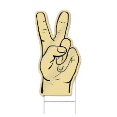 Peace Hand Shaped Sign