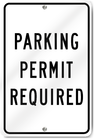 Parking Permit Required Metal Sign