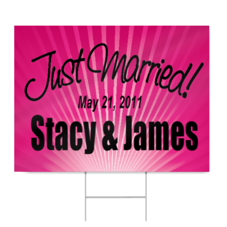 Pink Just Married Sign