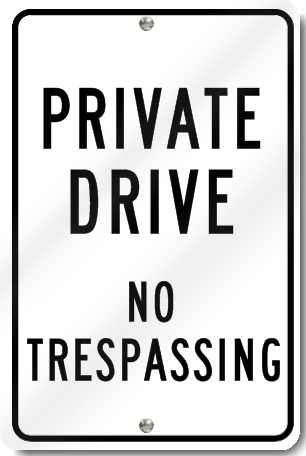 Private Drive No Trespassing Sign 12" x 18" Aluminum Metal Road Street #6 